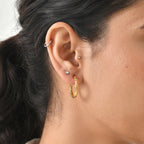 EverTrue Bronzella Collection - Huggie Earring with Clasp Back in Yellow Gold Tone_8662596_2