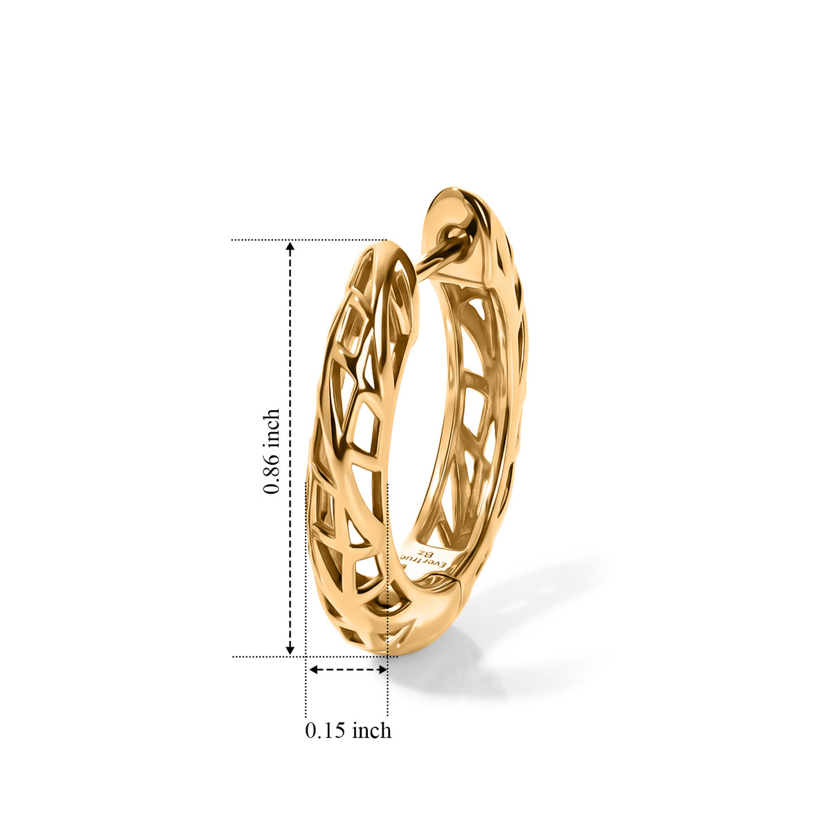 EverTrue Bronzella Collection - Huggie Earring with Clasp Back in Yellow Gold Tone 8662596 4