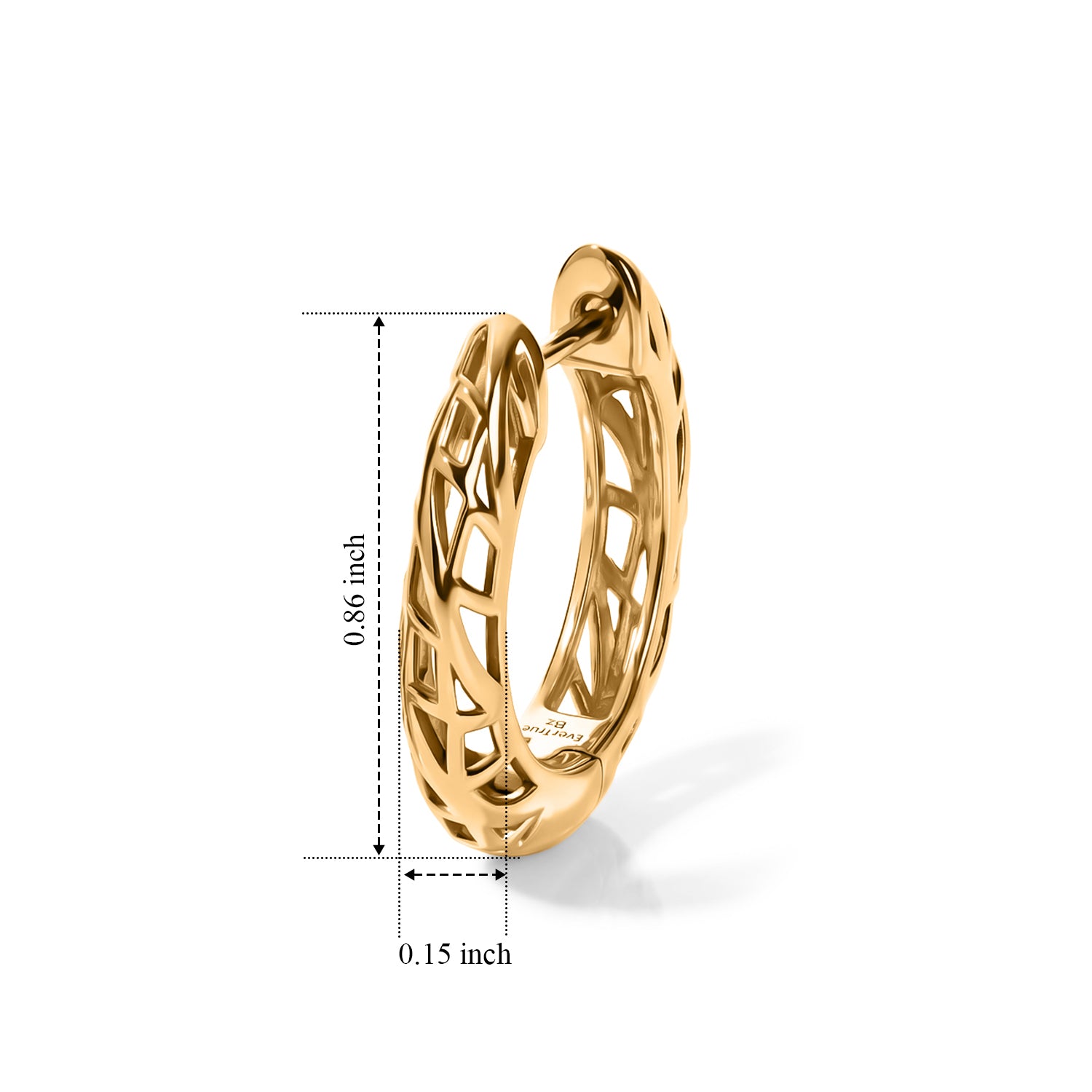 EverTrue Bronzella Collection - Huggie Earring with Clasp Back in Yellow Gold Tone 8662596 4