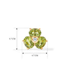 D'Joy - Peridot & White Zircon Dangling Earring with Push Back in Yellow Gold Plated Sterling Silver 1.24 Ct._8662605_4