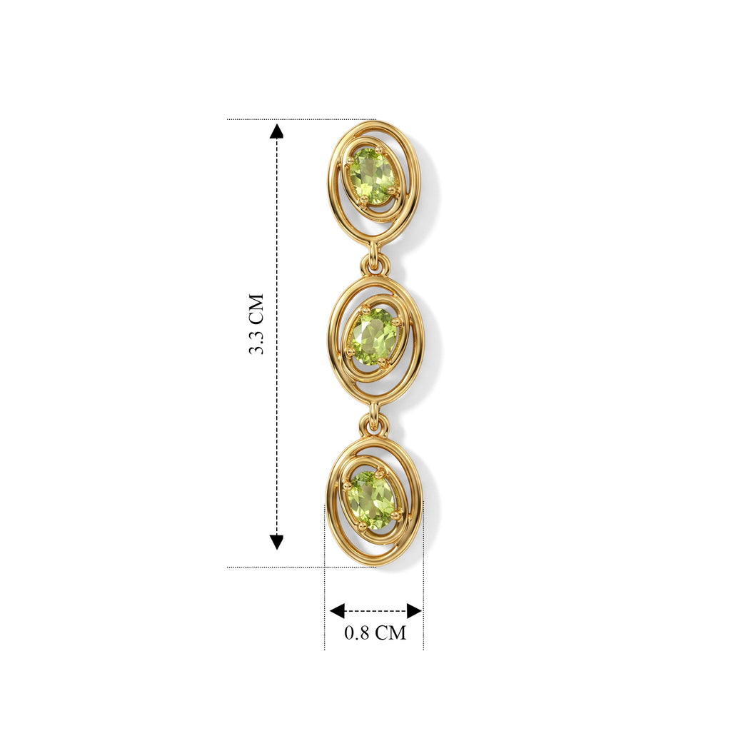 D'Joy - Peridot Dangling Earring with Push Back in Yellow Gold Plated Sterling Silver 1.20 Ct._8662606_4