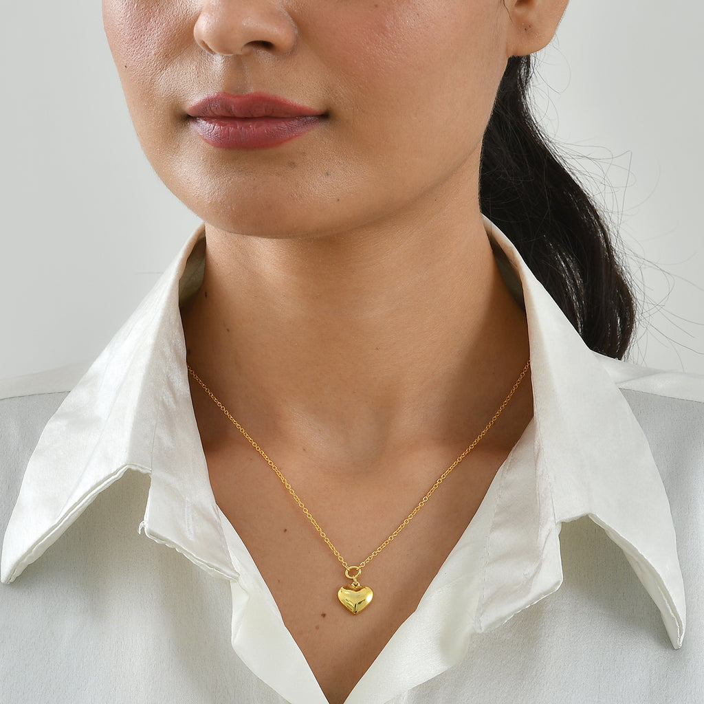 EverTrue Bronzella Collection - Heart Drop Necklace (Size - 20) in Yellow Gold Tone_8662614_1