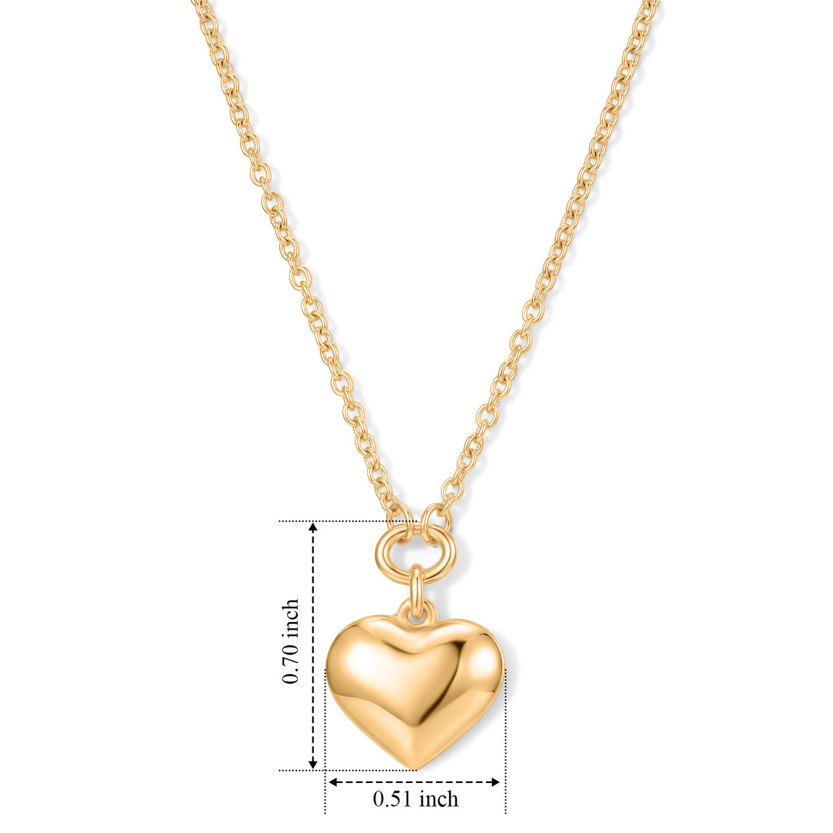 EverTrue Bronzella Collection - Heart Drop Necklace (Size - 20) in Yellow Gold Tone V32514707 5