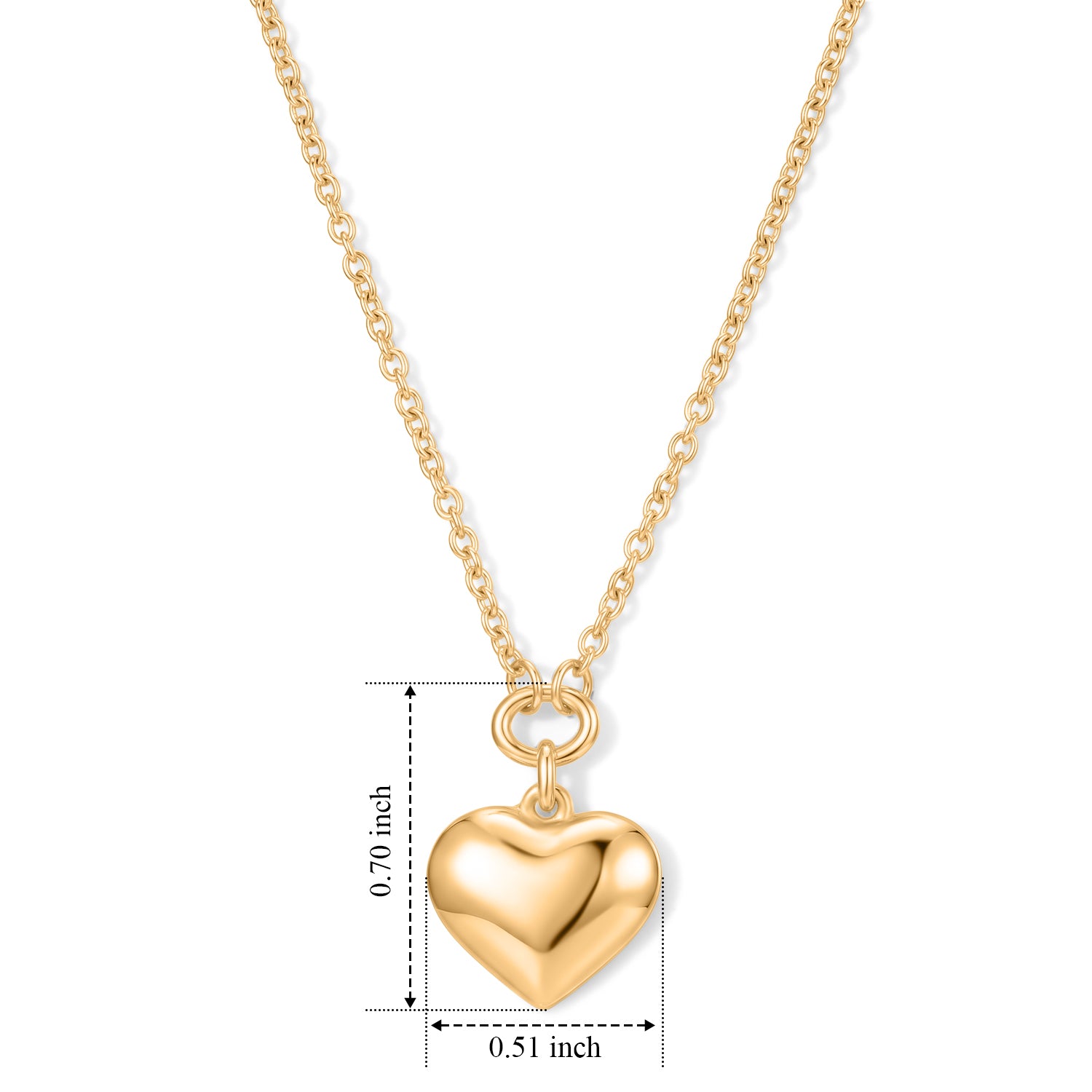 EverTrue Bronzella Collection - Heart Drop Necklace (Size - 20) in Yellow Gold Tone V32514707 5