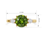 D'Joy Natural Hebei Peridot  & White Zircon Solitaire Ring in Yellow Gold Plated Sterling Silver 2.47 Ct._8662626_5