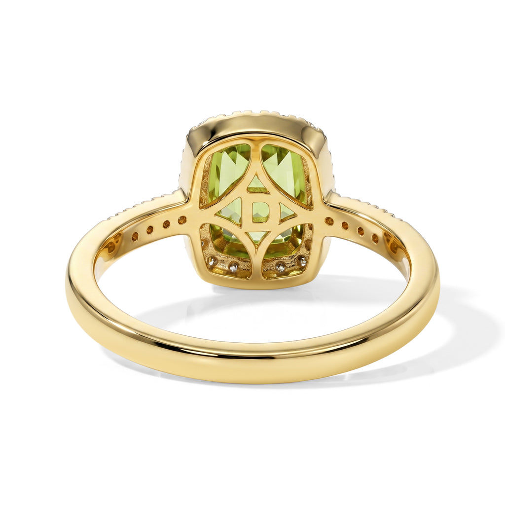 D'Joy - Peridot & White Zircon Ring in Yellow Gold Plated Sterling Silver 1.90 Ct._8662643_4