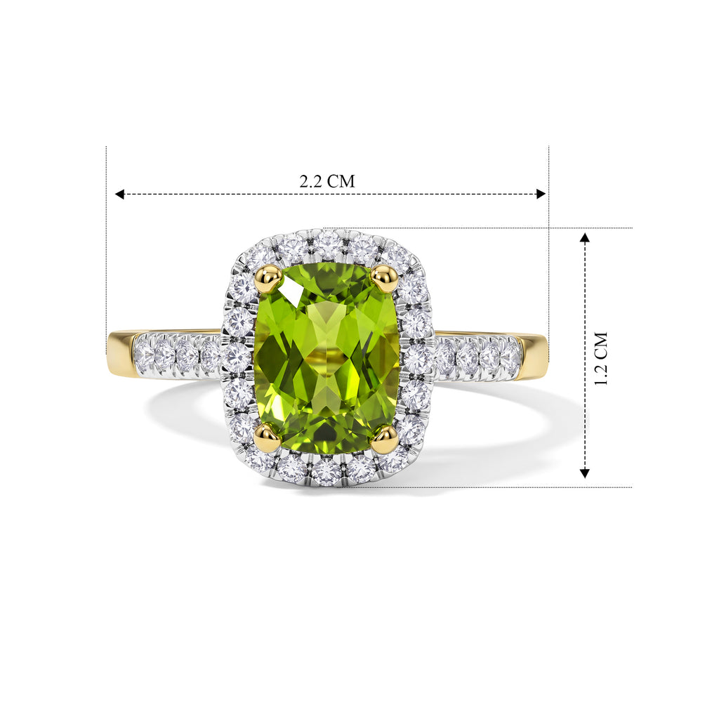 D'Joy - Peridot & White Zircon Ring in Yellow Gold Plated Sterling Silver 1.90 Ct._8662643_5