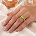 D'Joy Natural Hebei Peridot & White Zircon Ring in Yellow Gold Plated Sterling Silver 1.88 Ct._8662659_5