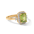 D'Joy - Peridot & White Zircon Ring in Yellow Gold Plated Sterling Silver 2.10 Ct._8662852