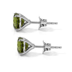 D'Joy - Peridot Solitaire Stud Push Post Earring in Platinum Overlay Sterling Silver 3.00 Ct._8662888_3