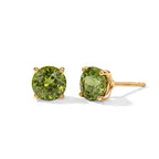 D'Joy - Natural Hebei Peridot Solitaire Stud Push Post Earring in Yellow Gold Plated Sterling Silver 3.00 Ct._8662919