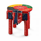 Livmore Hand Painted Cone Work Elephant Figurine Mango Wood Stool (Size - 36.83 x 26.67 x 31.75 cm) - Multi_8662932_3
