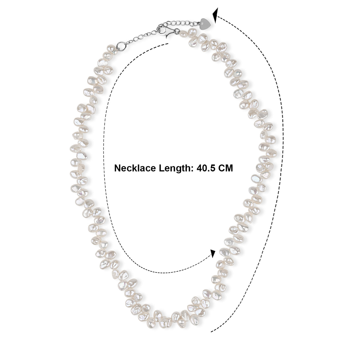 LA Closeout Deal Keshi Pearl Necklace (Size - 16 + 2Ext) with Sterling Silver Lobster Clasp V32490683 3