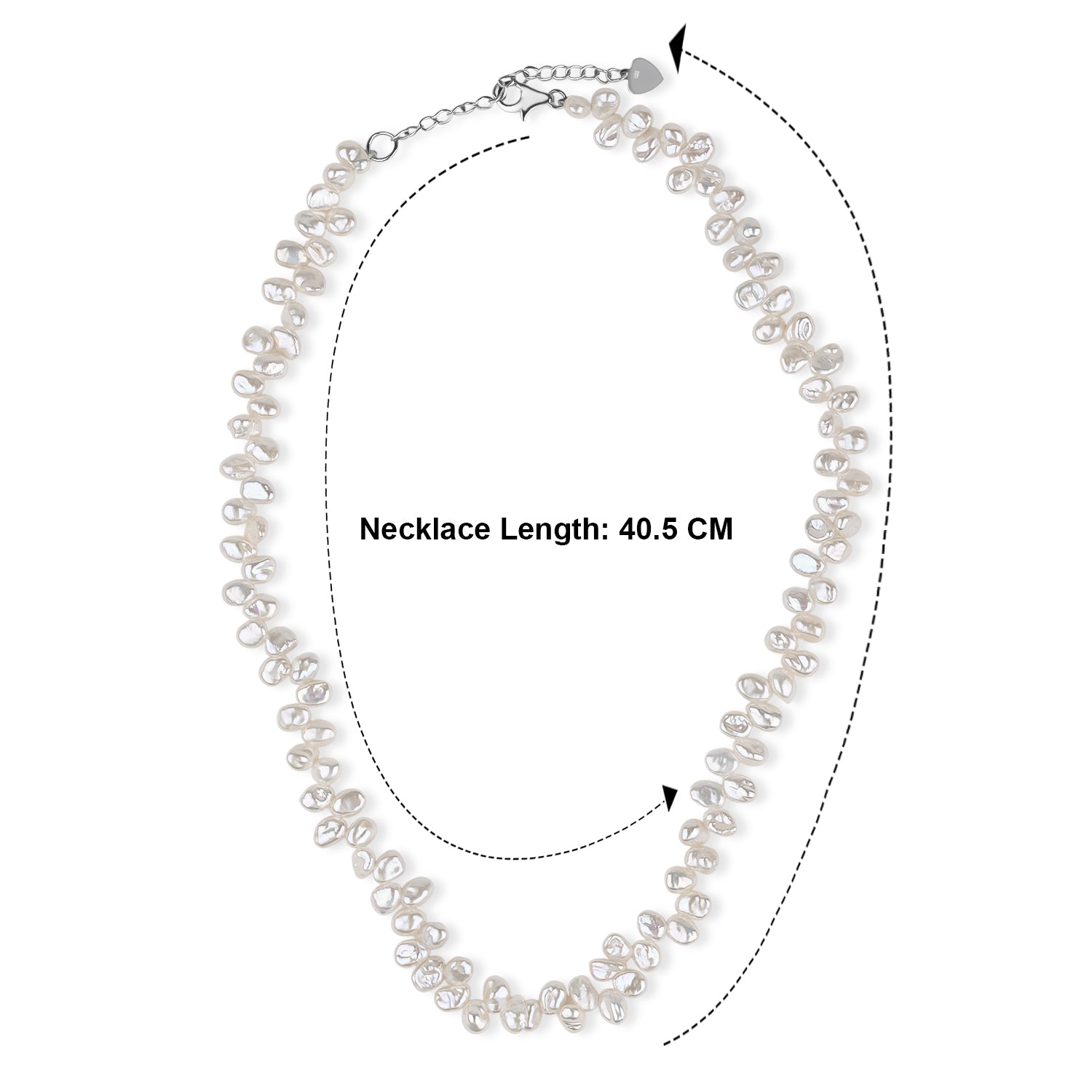 LA Closeout Deal Keshi Pearl Necklace (Size - 16 + 2Ext) with Sterling Silver Lobster Clasp V32490683 3