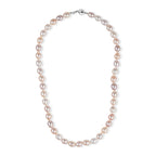 LA Closeout Deals Peach Fresh Water Pearl & White Fresh Water Pearl Necklace (Size - 18) with Sterling Silver Ball Clasp_8662956