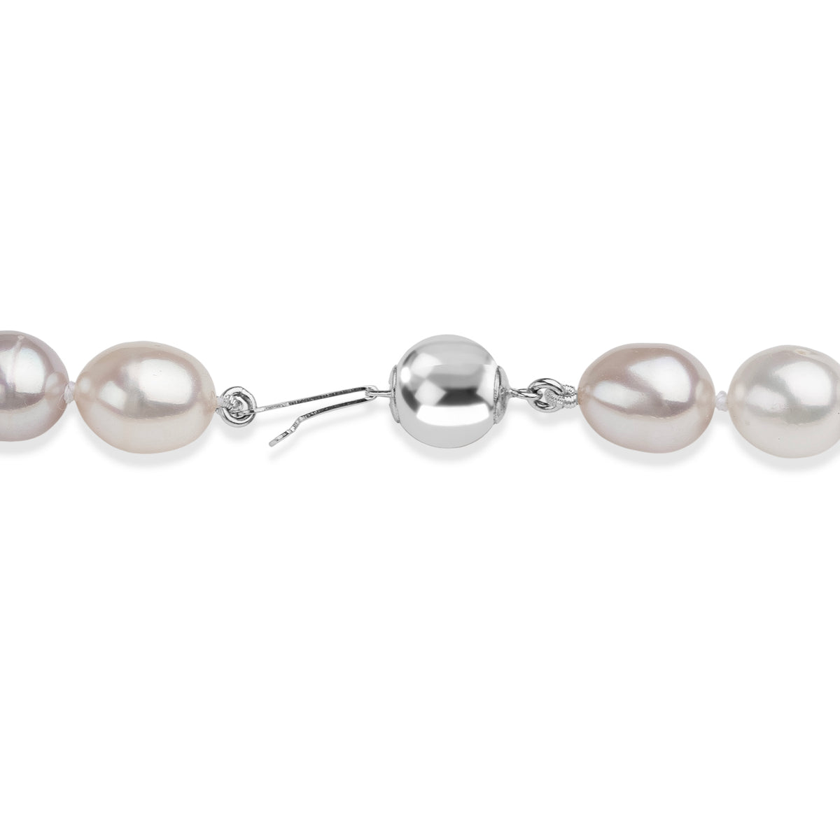 LA Closeout Deals Peach Fresh Water Pearl &amp; White Fresh Water Pearl Necklace (Size - 18) with Sterling Silver Ball Clasp V32515584 2
