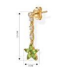 D'Joy - Peridot & White Zircon Dangling Earring with Push Back in Yellow Gold Plated Sterling Silver 1.17 Ct._8662964_4