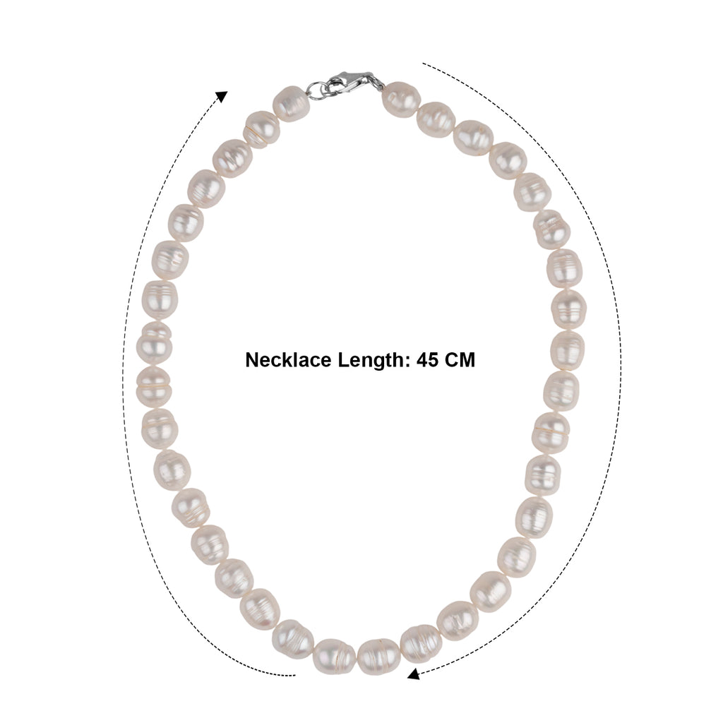LA Closeout Deals Peach Fresh Water Pearl Necklace (Size - 18) With Sterling Silver Lobster Clasp_8662981_5