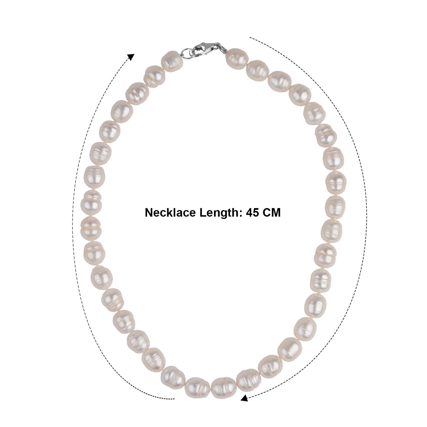 White Freshwater Pearl Necklace (Size - 18) With Sterling Silver Lobster Clasp V32520438 3