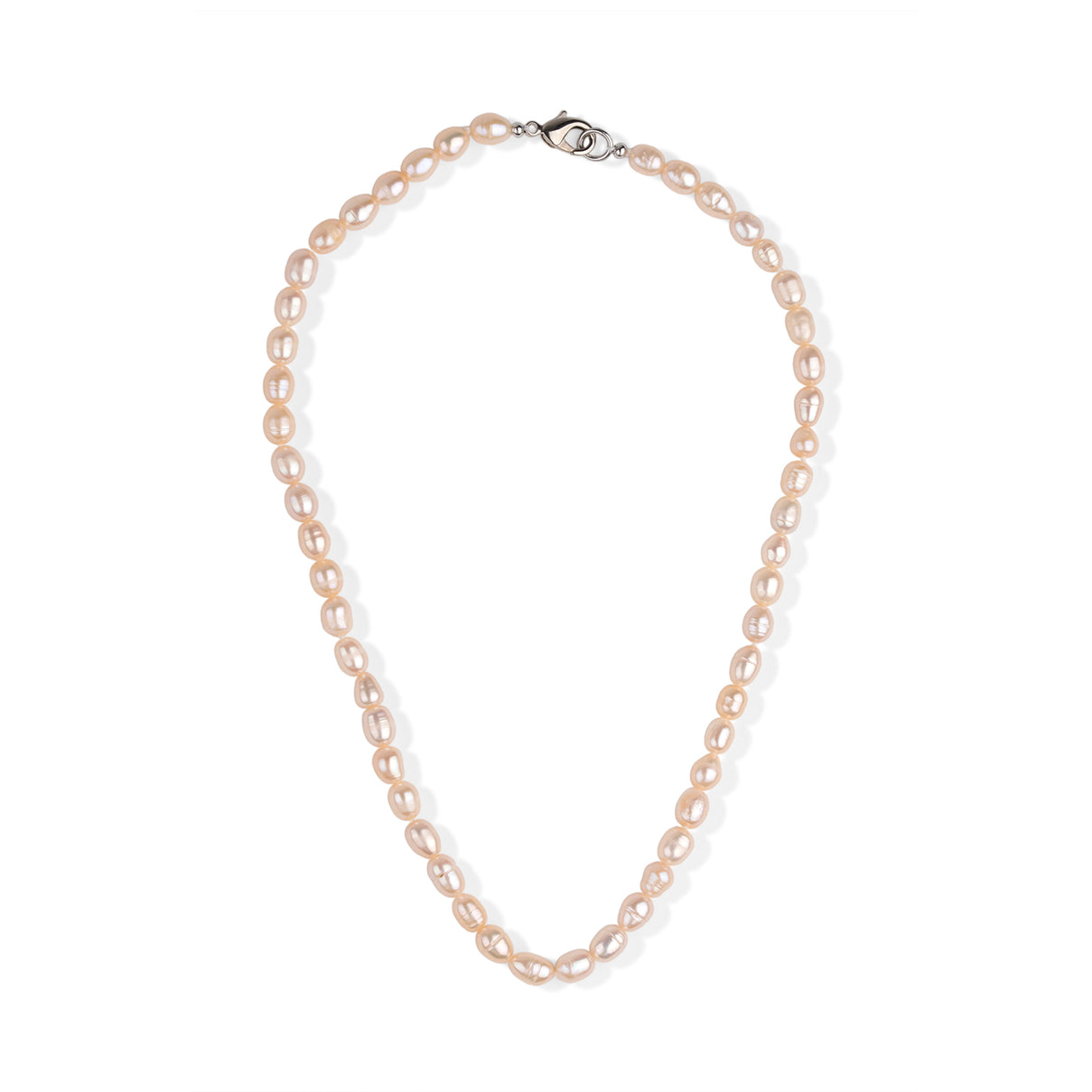 Peach Freshwater Pearl Necklace (Size - 16) With Lobster Clasp 75.00 Ct. V32514282 0