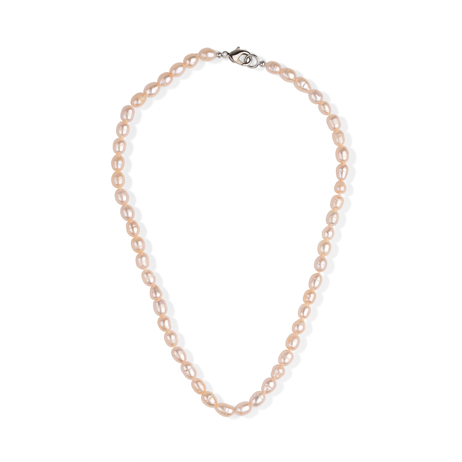 Peach Freshwater Pearl Necklace (Size - 16) With Lobster Clasp 75.00 Ct. V32514282 0