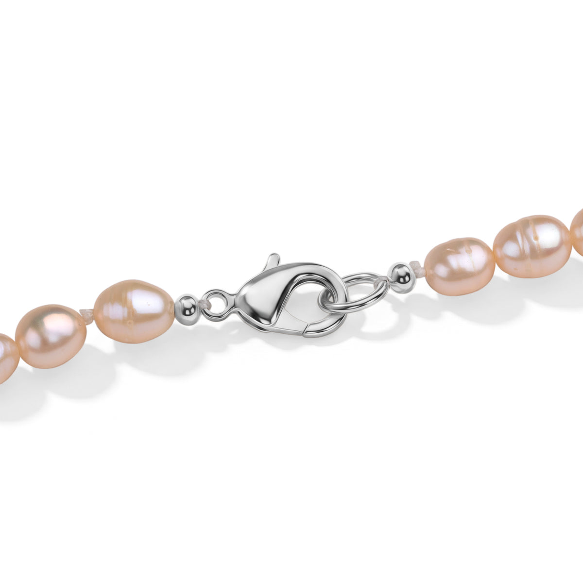 Peach Freshwater Pearl Necklace (Size - 16) With Lobster Clasp 75.00 Ct. V32514282 2