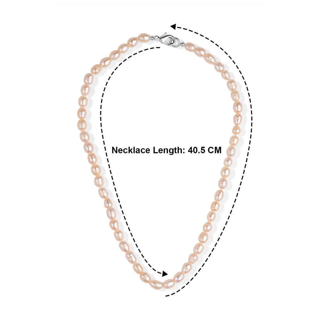 LA Closeout Deals Peach Fresh Water Pearl Necklace (Size - 16) With Lobster Clasp 75.00 Ct._8662983_5