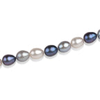 LA Closeout Deals Peacock Pearl,Silver & White Fresh Water Pearl Necklace (Size - 18) with Sterling Silver Ball Clasp_8663010_3