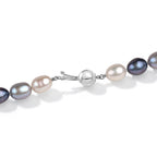 LA Closeout Deals Peacock Pearl,Silver & White Fresh Water Pearl Necklace (Size - 18) with Sterling Silver Ball Clasp_8663010_4