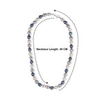 LA Closeout Deals Peacock Pearl,Silver & White Fresh Water Pearl Necklace (Size - 18) with Sterling Silver Ball Clasp_8663010_5