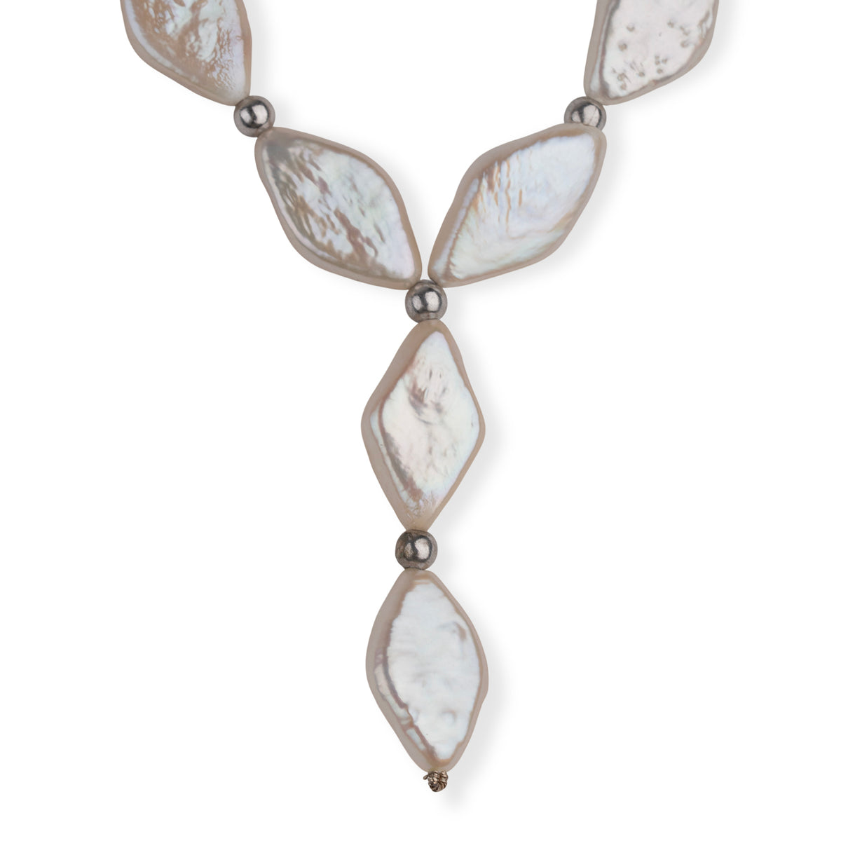 LA Closeout Deals White Fresh Water Pearl Necklace (Size - 16) With Sterling Silver Lobster Clasp. V32516054 1