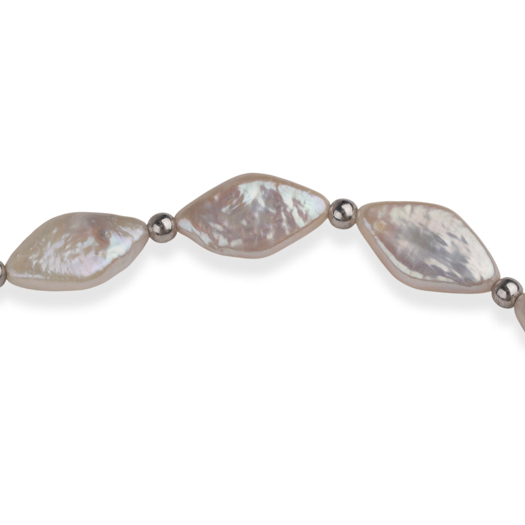 LA Closeout Deals White Fresh Water Pearl Necklace (Size - 16) With Sterling Silver Lobster Clasp._8663022_4