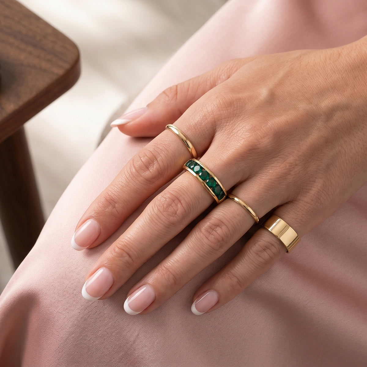 D'Joy - Lab Grown Emerald Band Ring in 18K Vermeil Yellow Gold Plated Sterling Silver 2.02 Ct. 8663029 2
