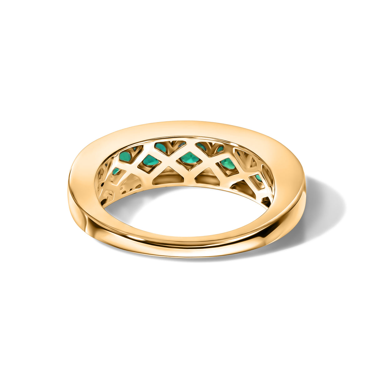 D'Joy - Lab Grown Emerald Band Ring in 18K Vermeil Yellow Gold Plated Sterling Silver 2.02 Ct. 8663029 5