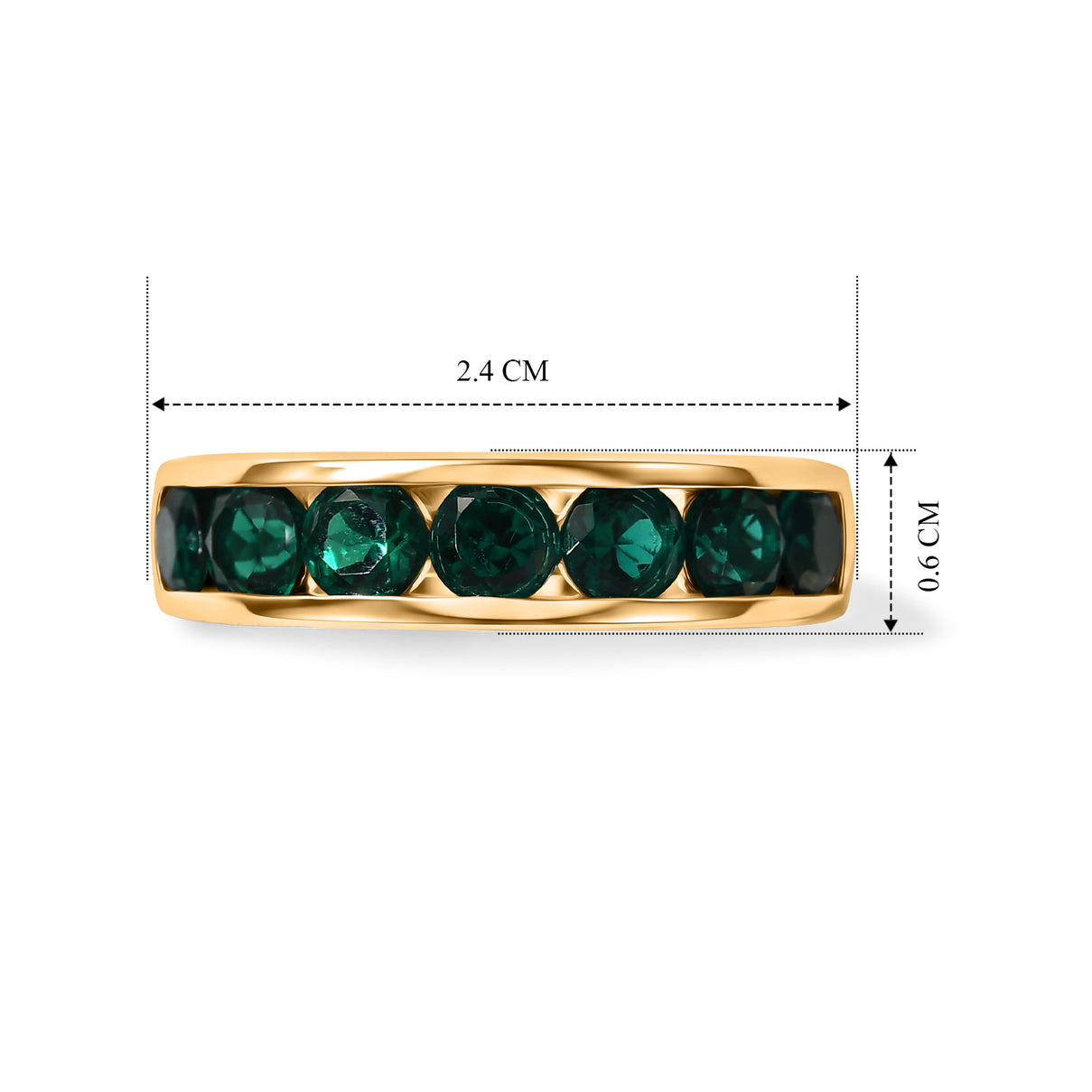 D'Joy - Lab Grown Emerald Band Ring in 18K Vermeil Yellow Gold Plated Sterling Silver 2.02 Ct. 8663029 6