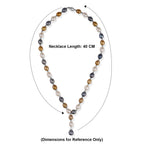LA Closeout Deals Multi Colour Golden, Peacock, Silver & White Fresh Water Pearl Necklace (Size - 16) With Sterling Silver Lobster Clasp_8663130_5