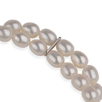 LA Closeout Deals White Fresh Water Pearl Two Row Stretchable Bracelet (Size - 7)_8663225_1