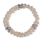 LA Closeout Deals White Fresh Water Pearl Three Row Stretchable Bracelet_8663228_3