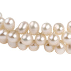 LA Closeout Deals White Fresh Water Pearl Three Row Stretchable Bracelet (Size - 7)_8663240_2