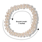 LA Closeout Deals White Fresh Water Pearl Three Row Stretchable Bracelet (Size - 7)_8663240_4