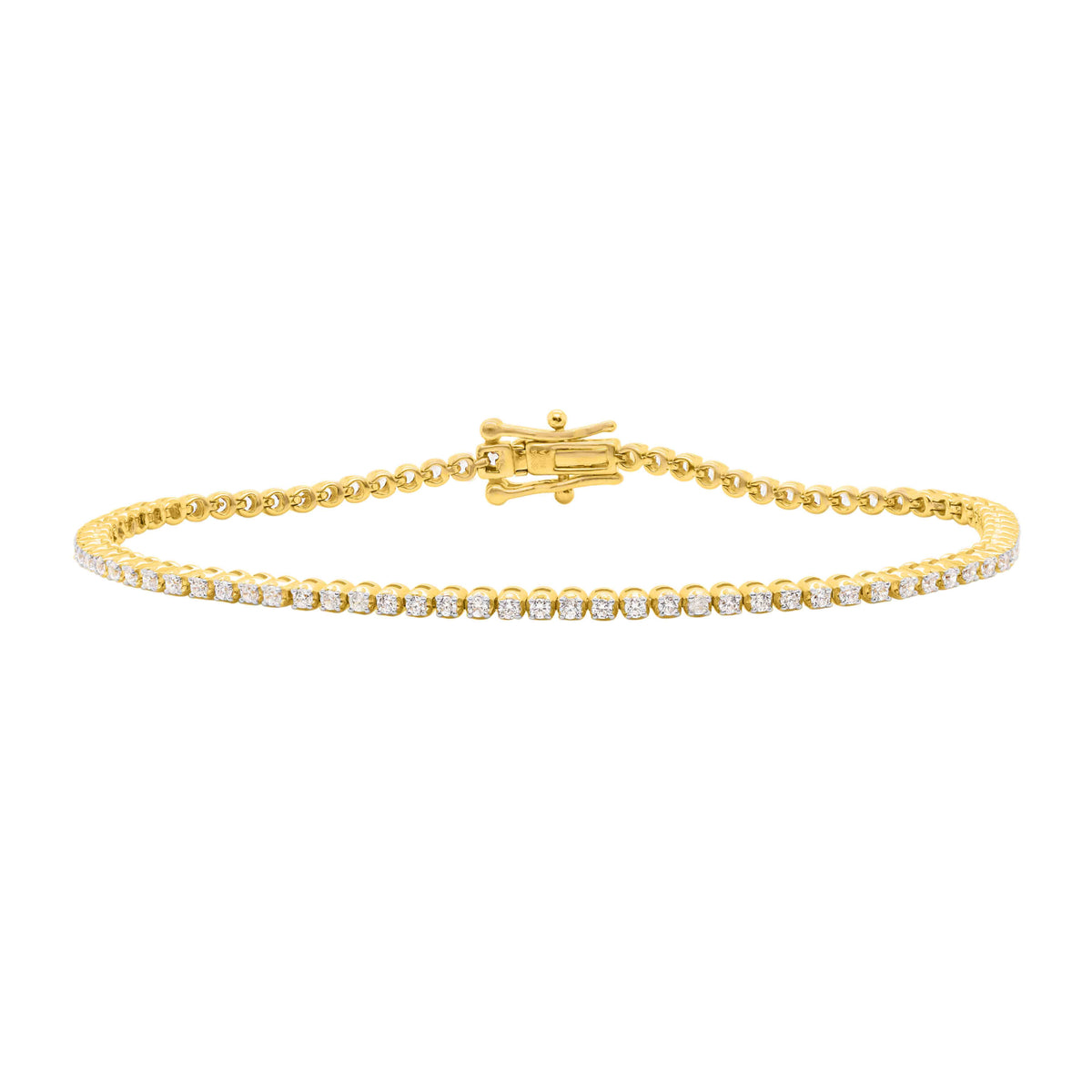 14K Yellow Gold Champagne Diamond (SI) Tennis Bracelet (Size - 7.25) 1.00 Ct, Gold Wt. 5.60 Gms V32517691 0