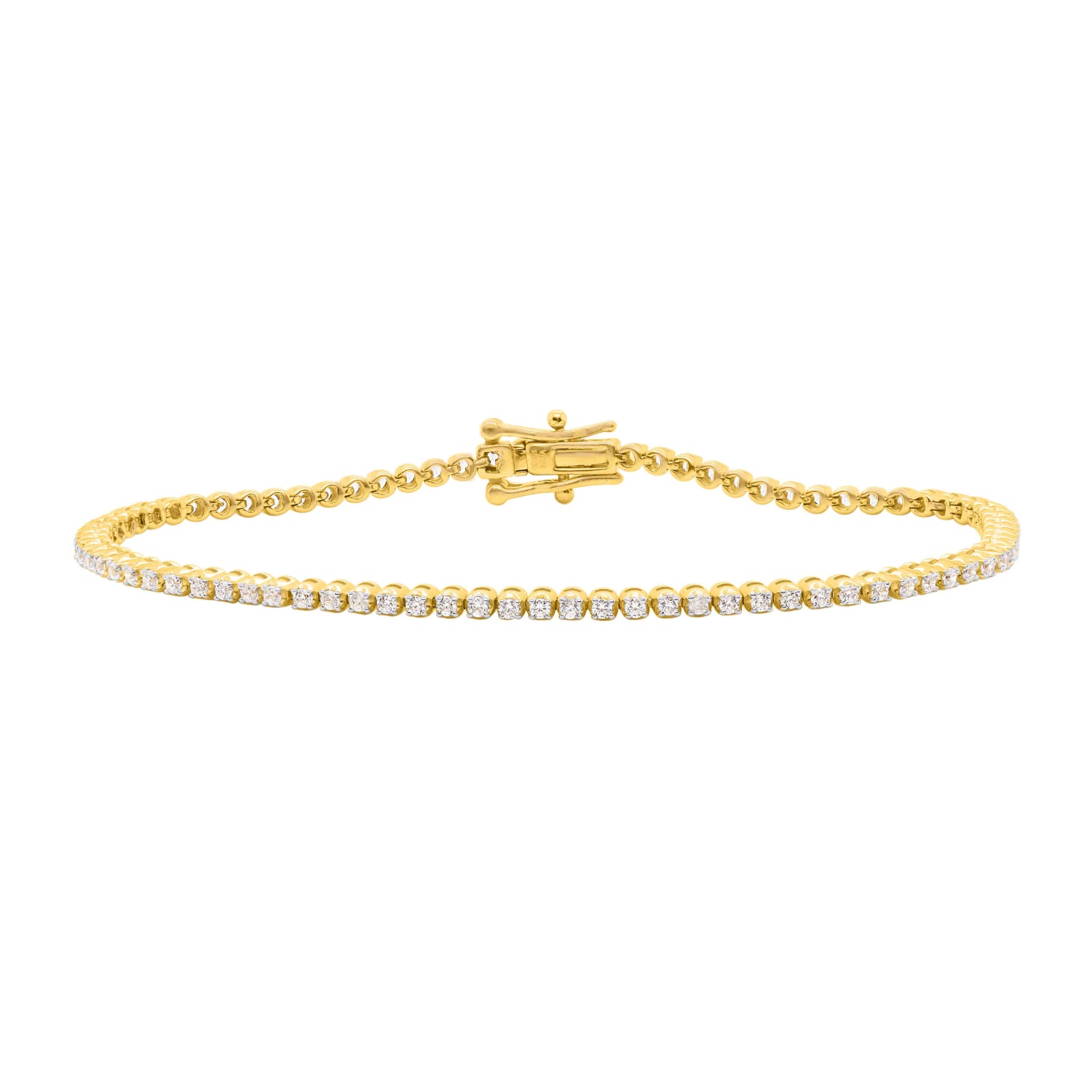 14K Yellow Gold Champagne Diamond (SI) Tennis Bracelet (Size - 7.25) 1.00 Ct, Gold Wt. 5.60 Gms V32517691 0
