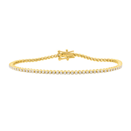 14K Yellow Gold Champagne Diamond (SI) Tennis Bracelet (Size - 7.25) 1.00 Ct, Gold Wt. 5.60 Gms V32743957 1