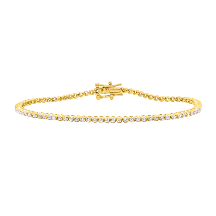 14K Yellow Gold Champagne Diamond (SI) Tennis Bracelet (Size - 7.25) 1.00 Ct, Gold Wt. 5.60 Gms 8663248 1