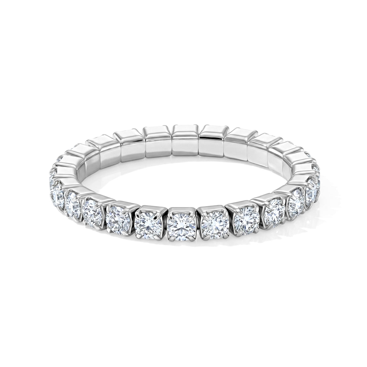 D'Joy - Moissanite Full-Eternity Band Ring in Rhodium Overlay Sterling Silver 1.40 Ct. 8663809 0