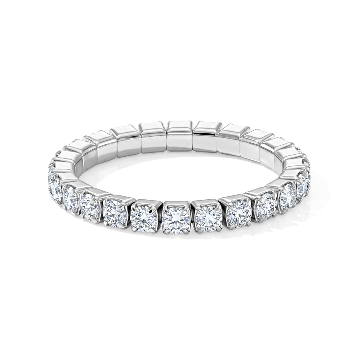 D'Joy - Moissanite Full-Eternity Band Ring in Rhodium Overlay Sterling Silver 1.40 Ct. 8663809 0