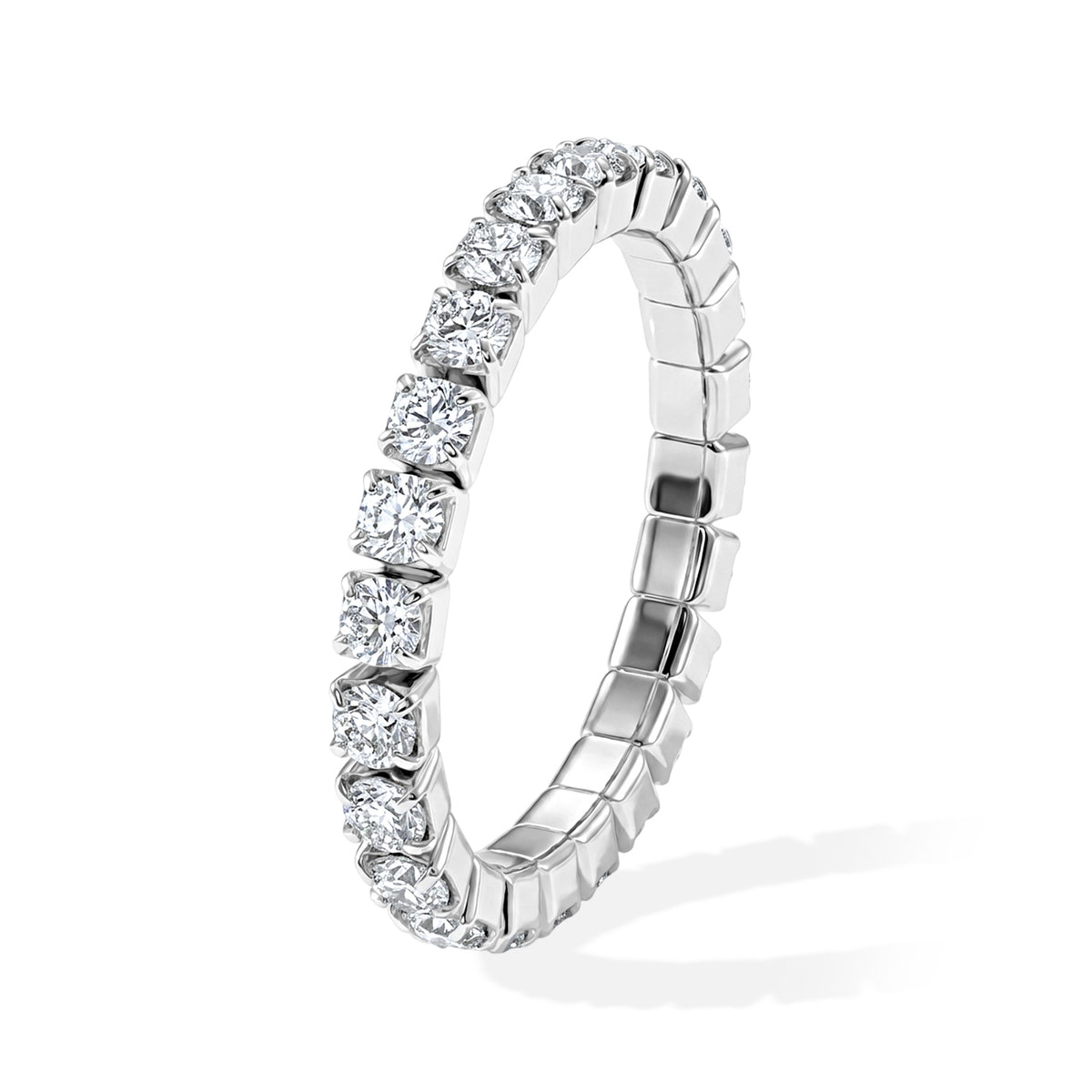 D'Joy - Moissanite Full-Eternity Band Ring in Rhodium Overlay Sterling Silver 1.40 Ct. 8663809 2