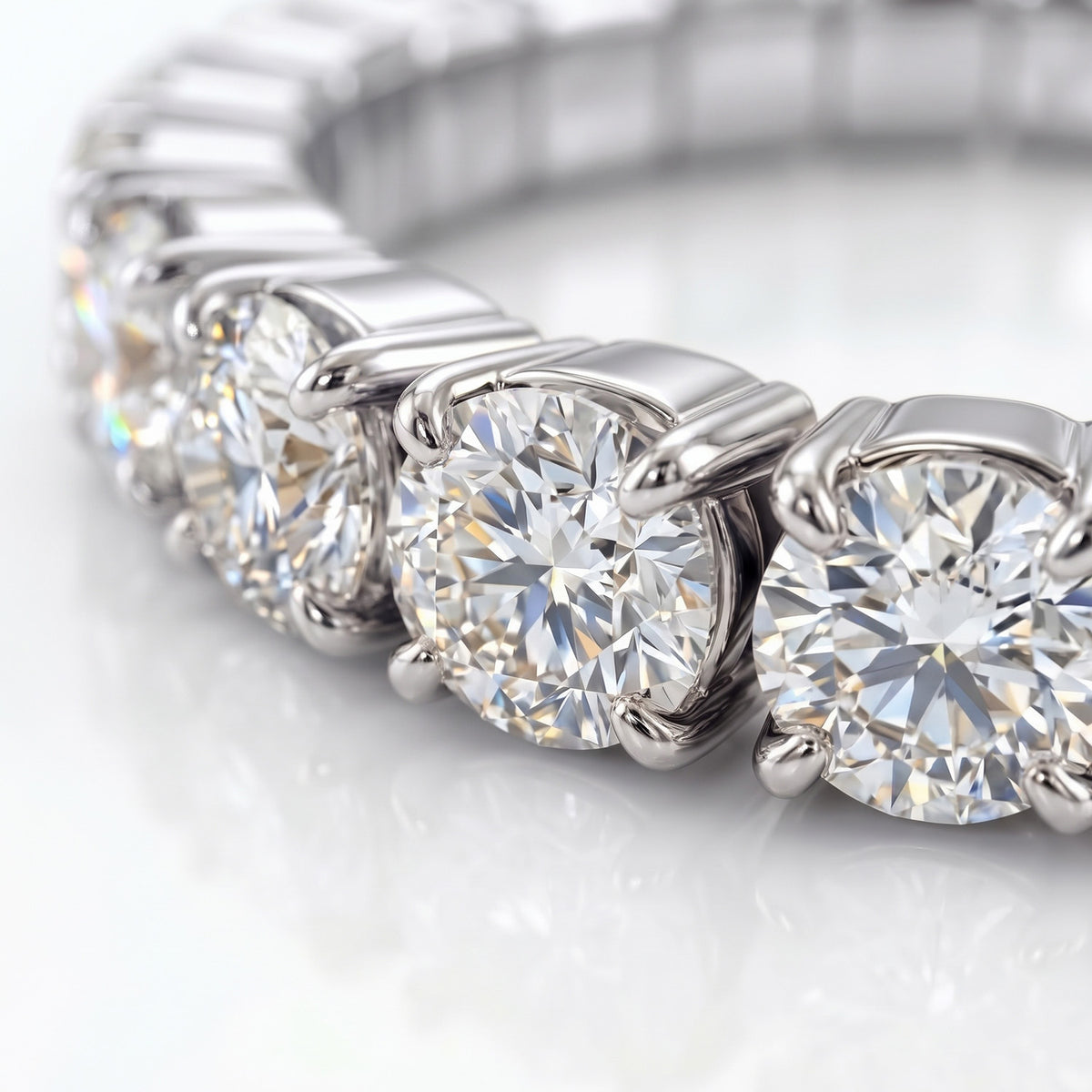 D'Joy - Moissanite Full-Eternity Band Ring in Rhodium Overlay Sterling Silver 1.40 Ct. V32704857 3