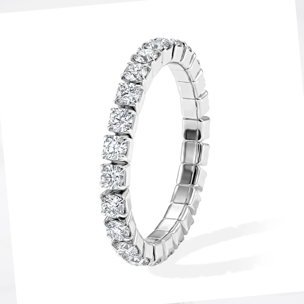 D'Joy - Moissanite Full-Eternity Flexible Band Ring in Rhodium Overlay Sterling Silver 1.40 Ct._8663812_3