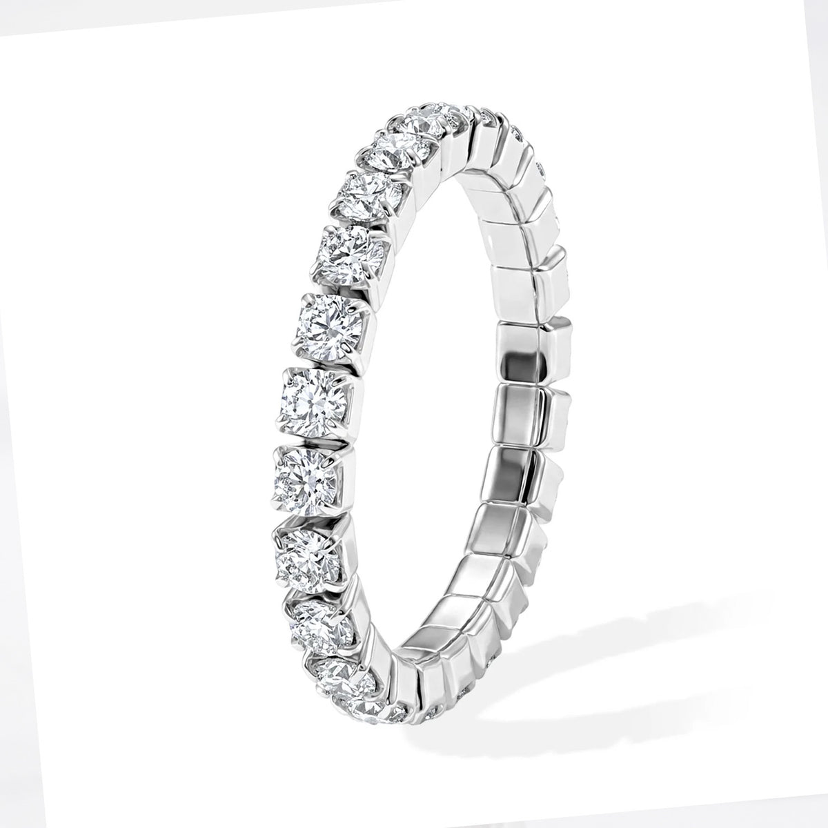 D'Joy - Moissanite Full-Eternity Band Ring in Rhodium Overlay Sterling Silver 1.40 Ct. V32704857 4
